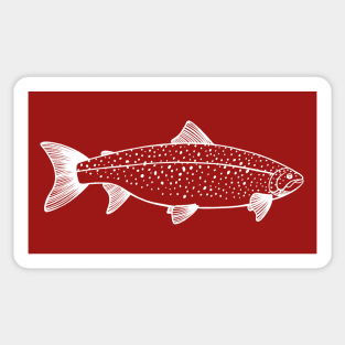 Landlocked Salmon - detailed hand drawn fish design Sticker